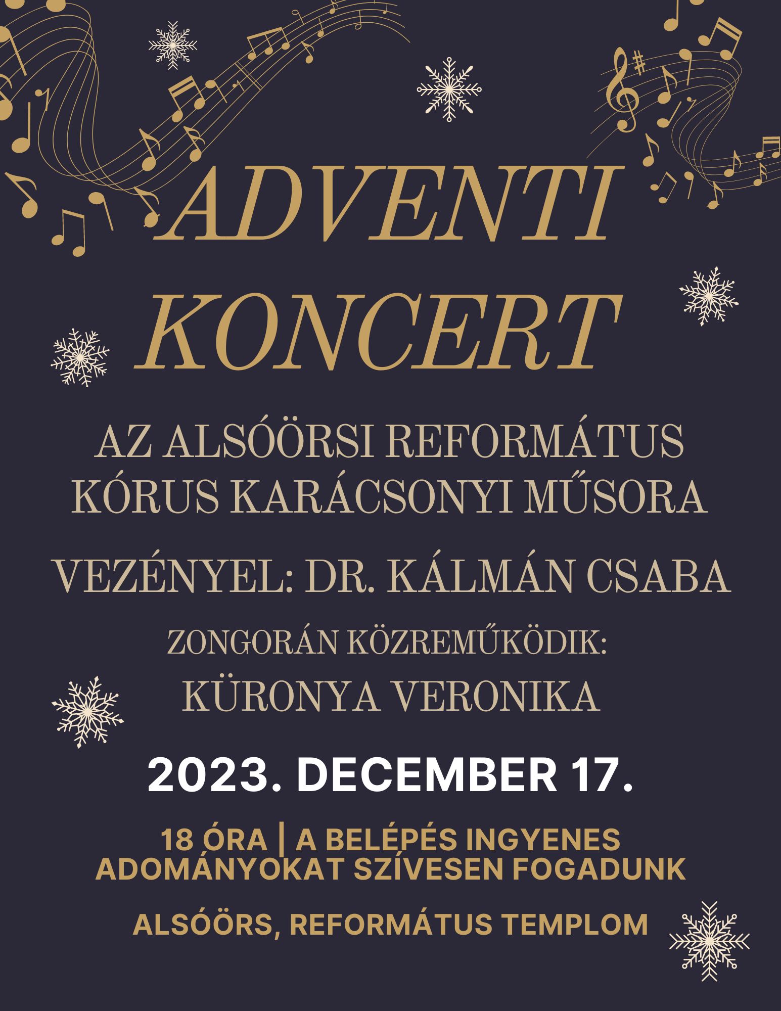 You are currently viewing „Harangok éneke” – Meghívó az Alsóörsi Református Kórus adventi koncertjére