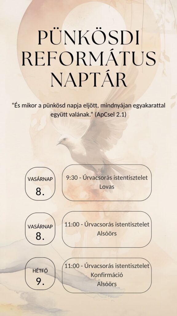 Pünkösdi istentiszteletek