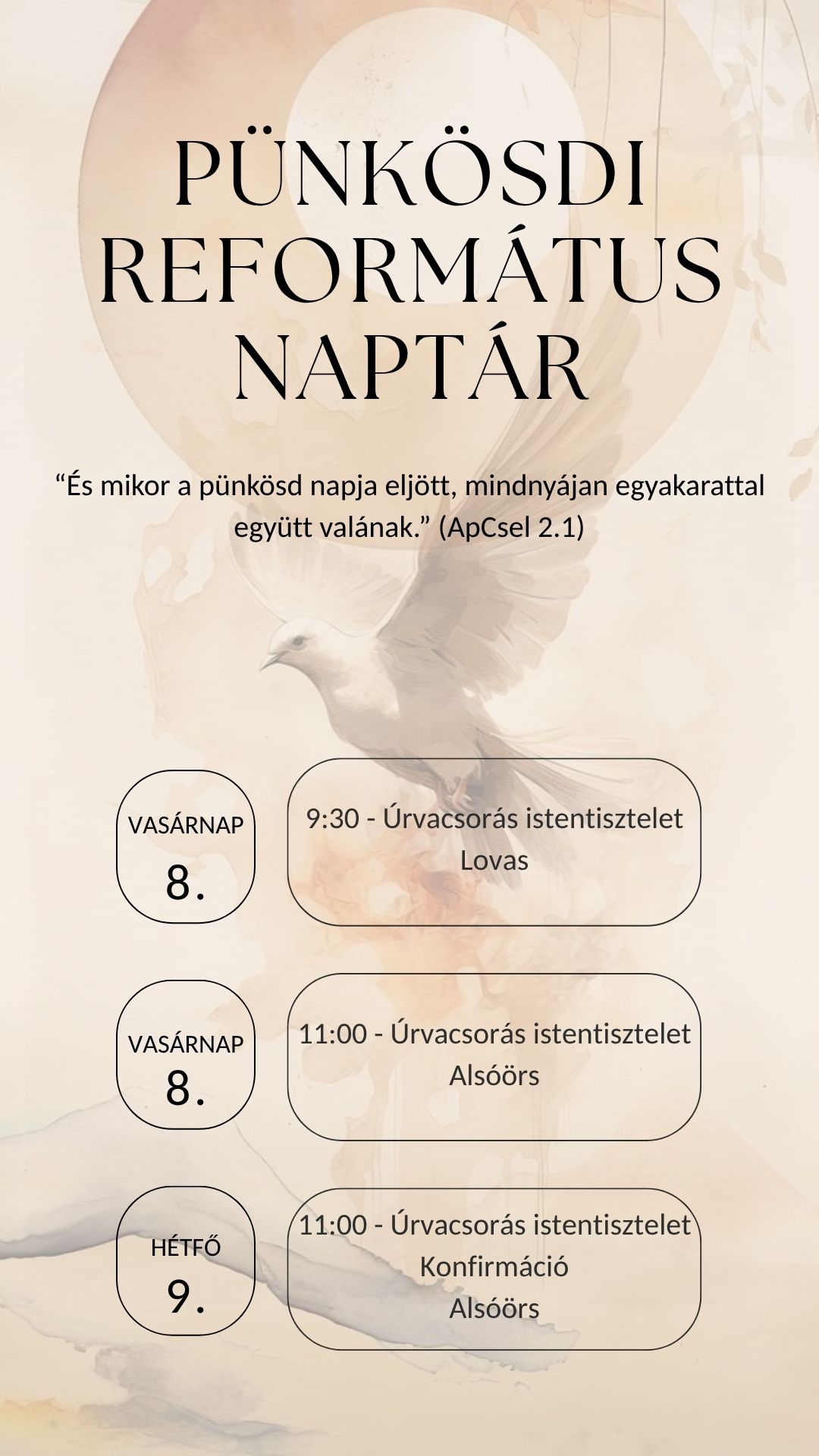 Read more about the article Pünkösdi istentiszteletek